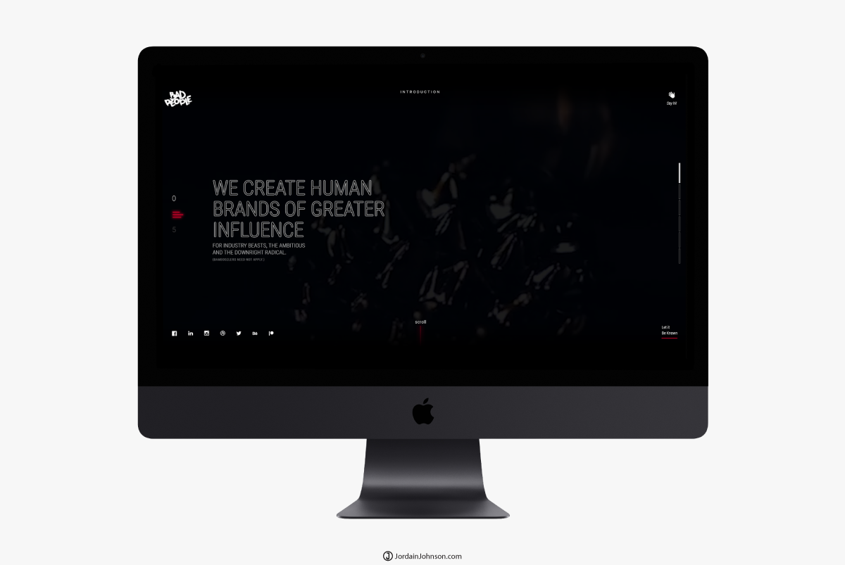 Bad People website displayed on an iMac