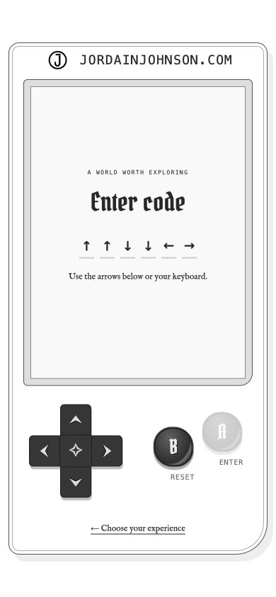 Gamified Game Boy-style entrance on mobile