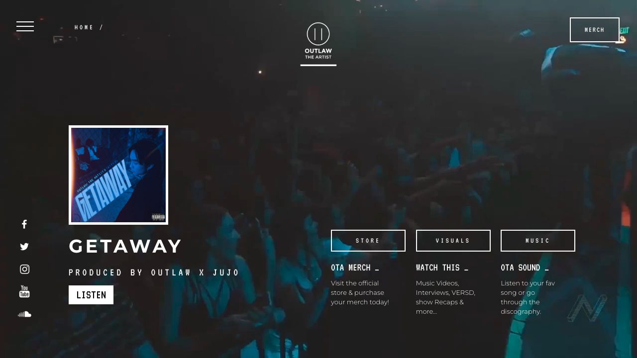 Outlaw The Artist — website design
